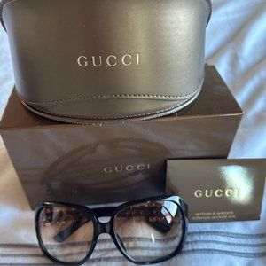 Gucci Dark Brown Buckle Sunglasses